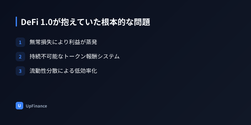 DeFi 1.0のプロトコルが直面した課題